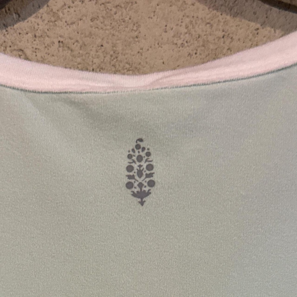 NWT Free People Movement white + light teal sleeveless mini dress - Picture 4 of 5